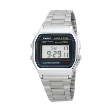 Casio A158WA-1D Vintage Iconic Ψηφιακό Ρολόι Μπαταρίας με Ασημί Μεταλλικό Μπρασελέ